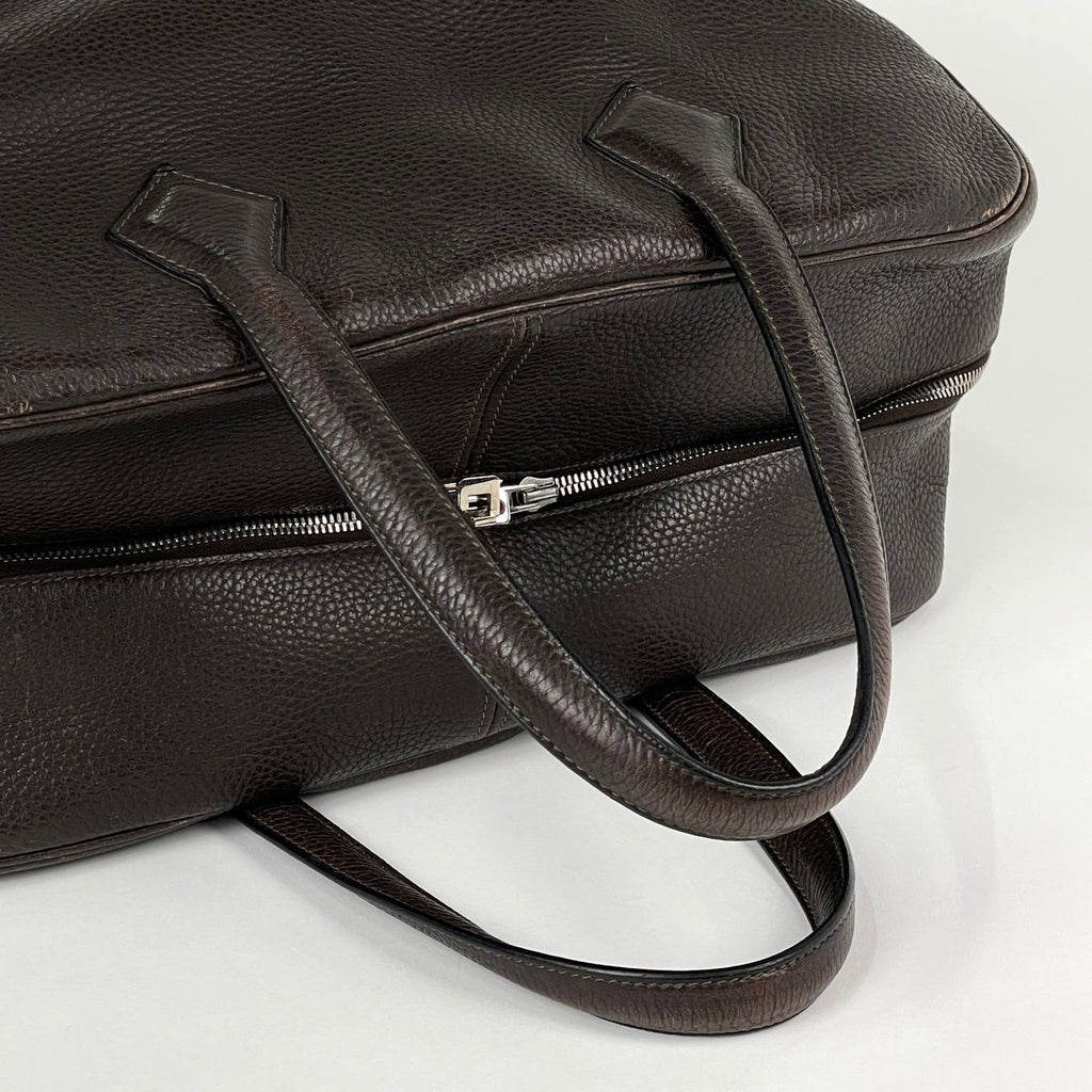 Hermes Victoria 43 Boston Bag Taurillon Clemence Brown — view 8