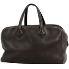 Hermes Victoria 43 Boston Bag Taurillon Clemence Brown