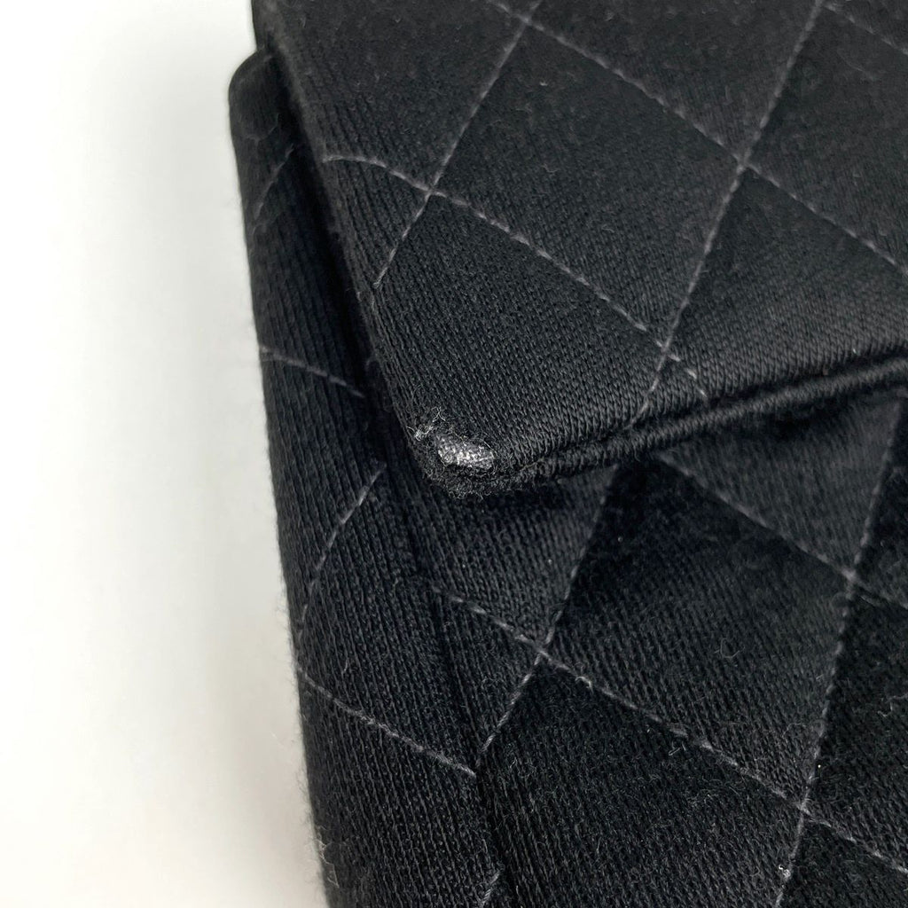 Chanel Mini Quilted Single Flap Chain Shoulder Bag CC Logo Fabric Black — view 4