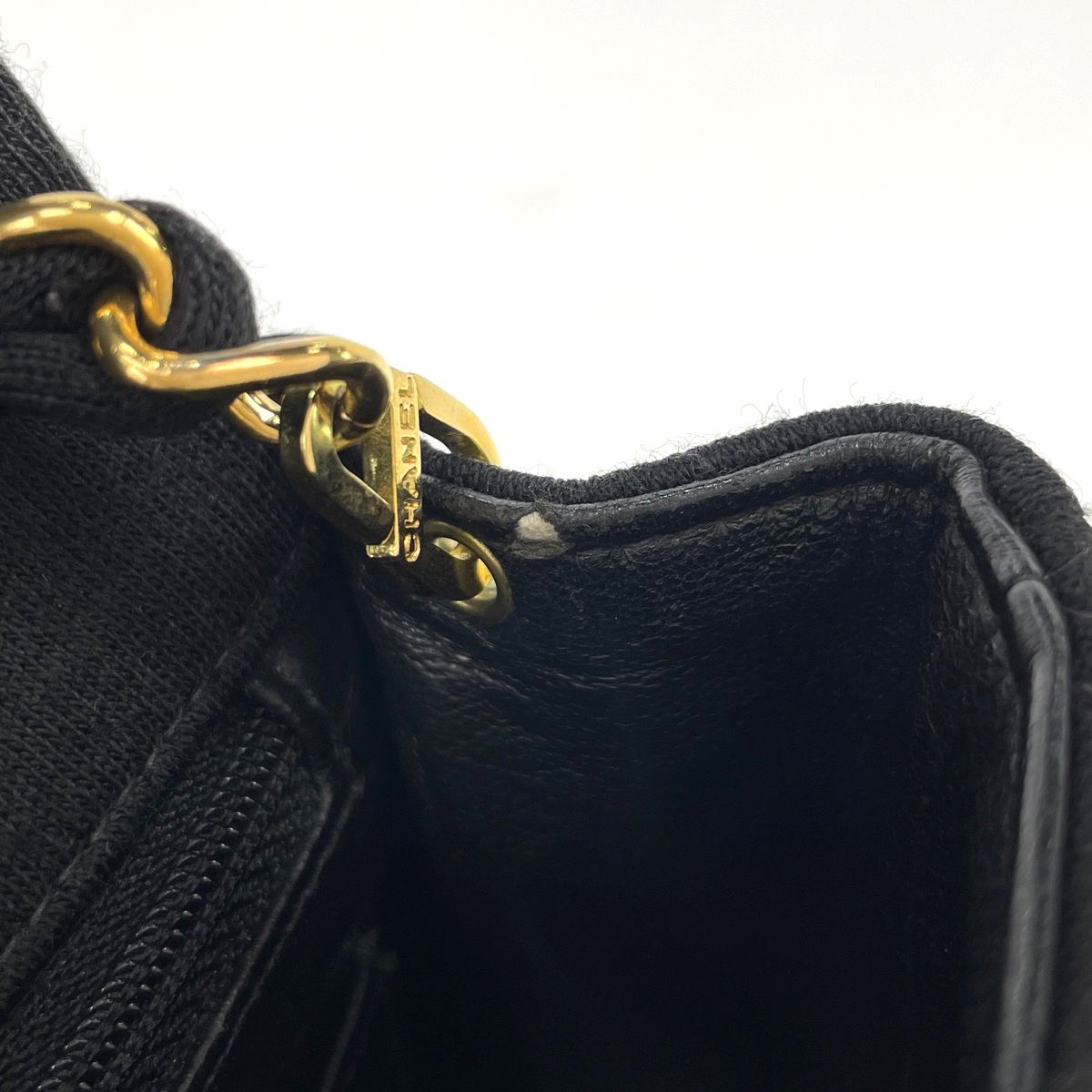 Chanel Mini Quilted Single Flap Chain Shoulder Bag CC Logo Fabric Black — view 5