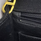 Chanel Mini Quilted Single Flap Chain Shoulder Bag CC Logo Fabric Black — view 6