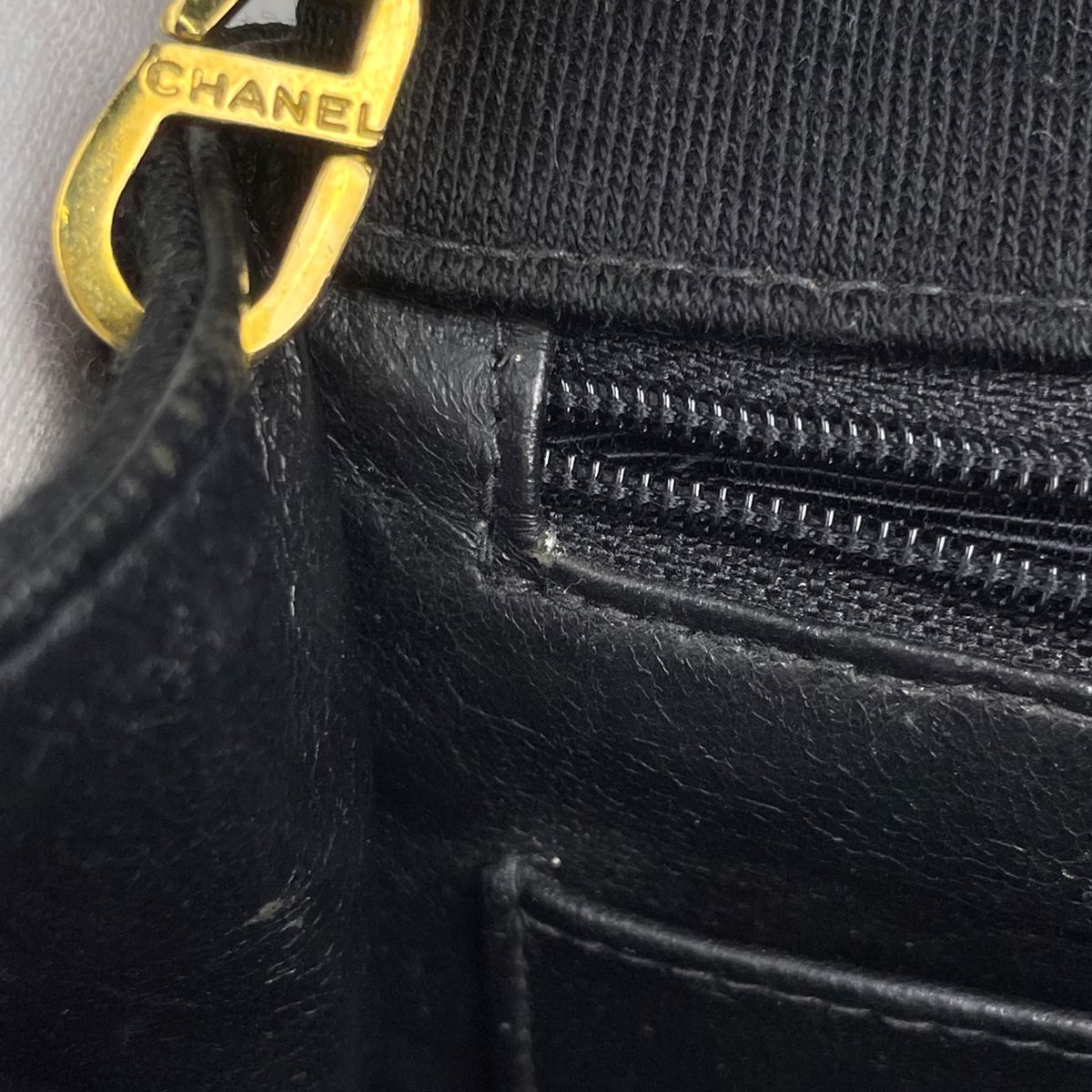Chanel Mini Quilted Single Flap Chain Shoulder Bag CC Logo Fabric Black — view 6