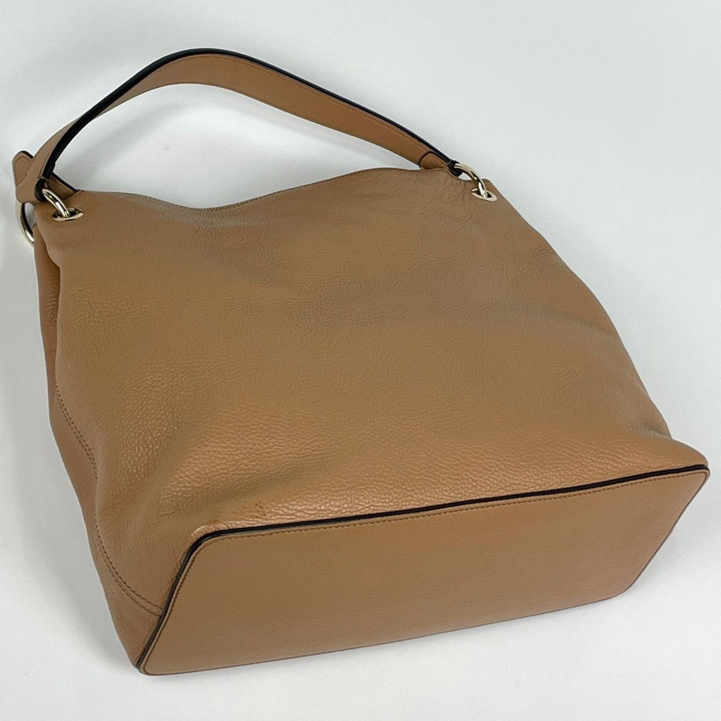 Gucci Soho 2-Way Shoulder Bag Interlocking Fringe Leather Beige — view 2