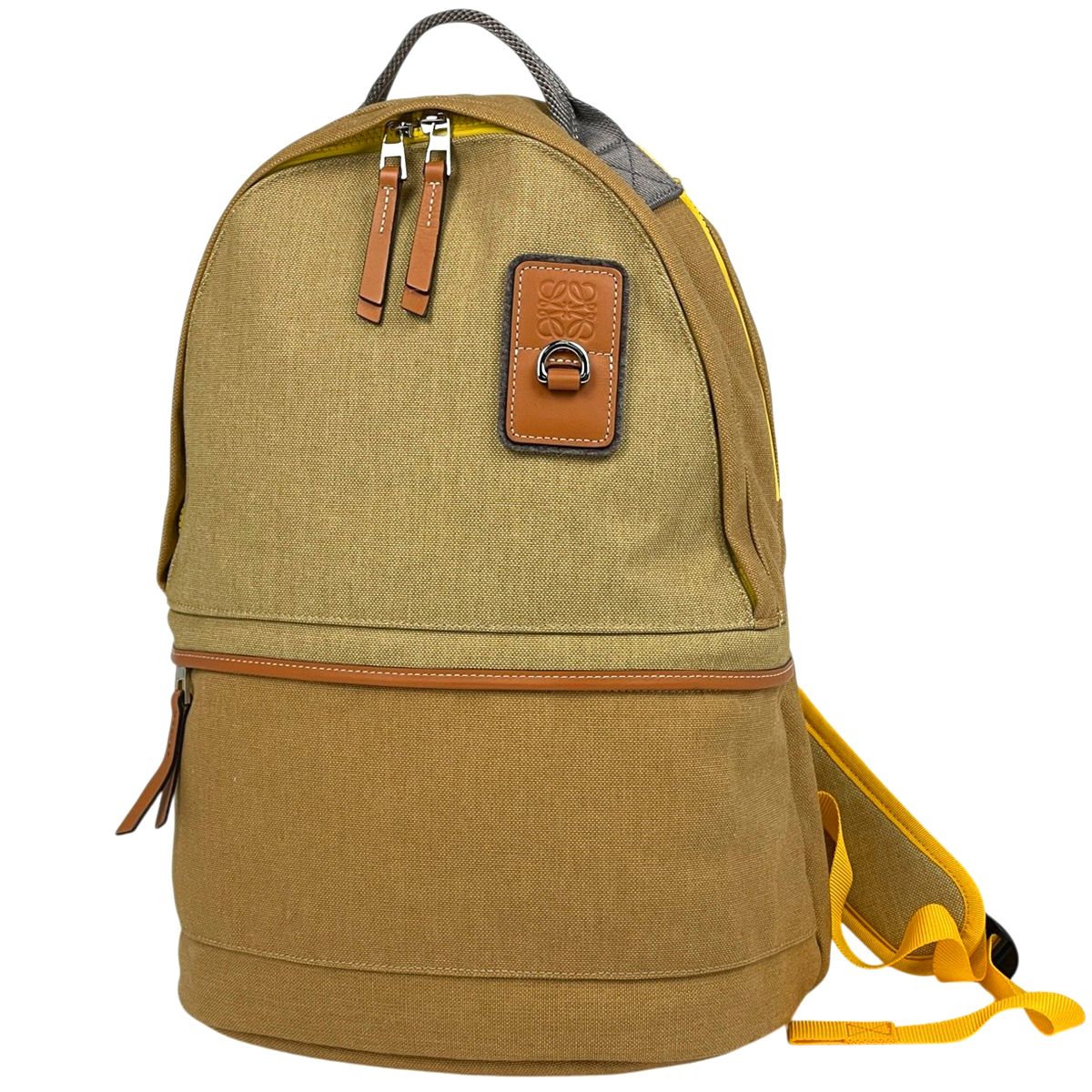 Loewe Anagram Backpack Nature Canvas Beige Yellow Brown