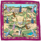 Hermes Carre 90 Costumes Civils Actuels Modern Citizen Scarf Silk Pink Multicolo