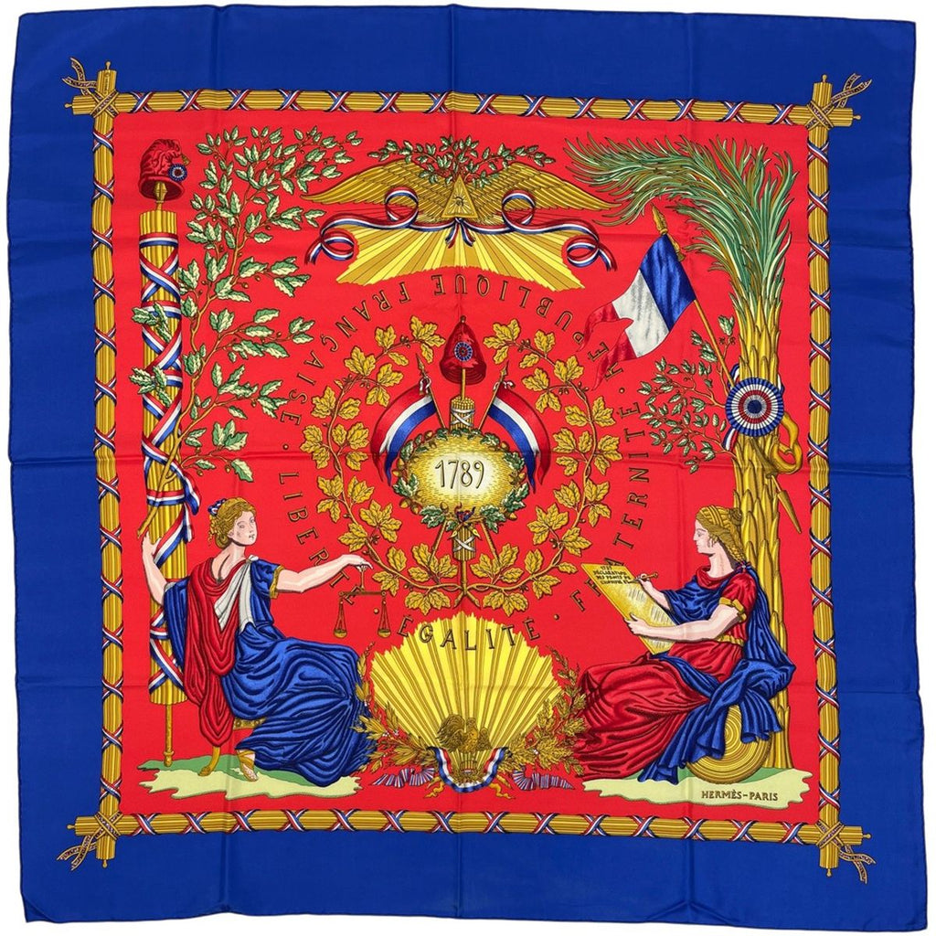 Hermes Carre 90 Liberte Egalite Fraternite Republique Francaise to Commemorate