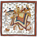Hermes Carre 90 Beloved India Deep Indian Love Scarf Silk White Multicolor