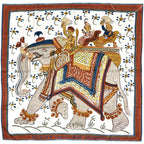 Hermes Carre 90 Beloved India Deep Indian Love Scarf Silk White Multicolor