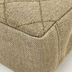 Chanel CC Logo Chain Tote Shoulder Bag Canvas Natural — view 3