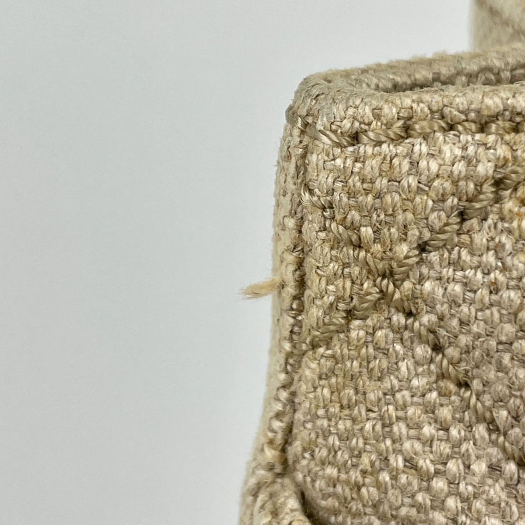 Chanel CC Logo Chain Tote Shoulder Bag Canvas Natural — view 7