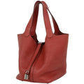 Hermes Picotin Lock MM Handbag Taurillon Clemence Rouge Tomato