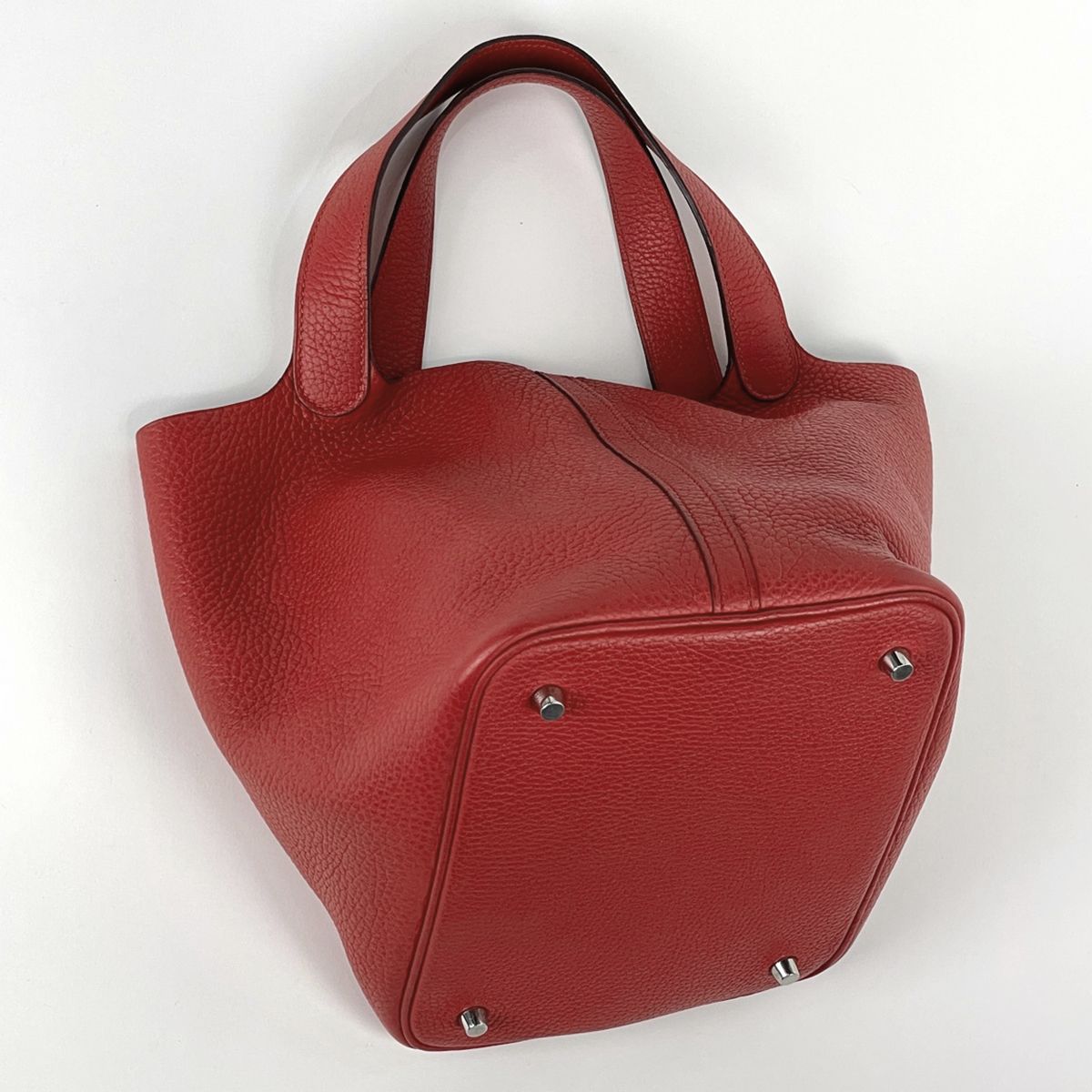 Hermes Picotin Lock MM Handbag Taurillon Clemence Rouge Tomato — view 2