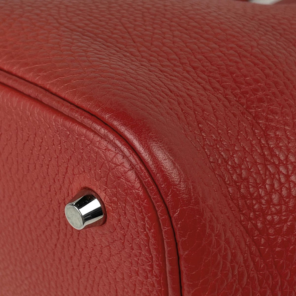 Hermes Picotin Lock MM Handbag Taurillon Clemence Rouge Tomato — view 3