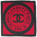 Chanel CC Logo Scarf 31 Rue Cambon Silk Red Black