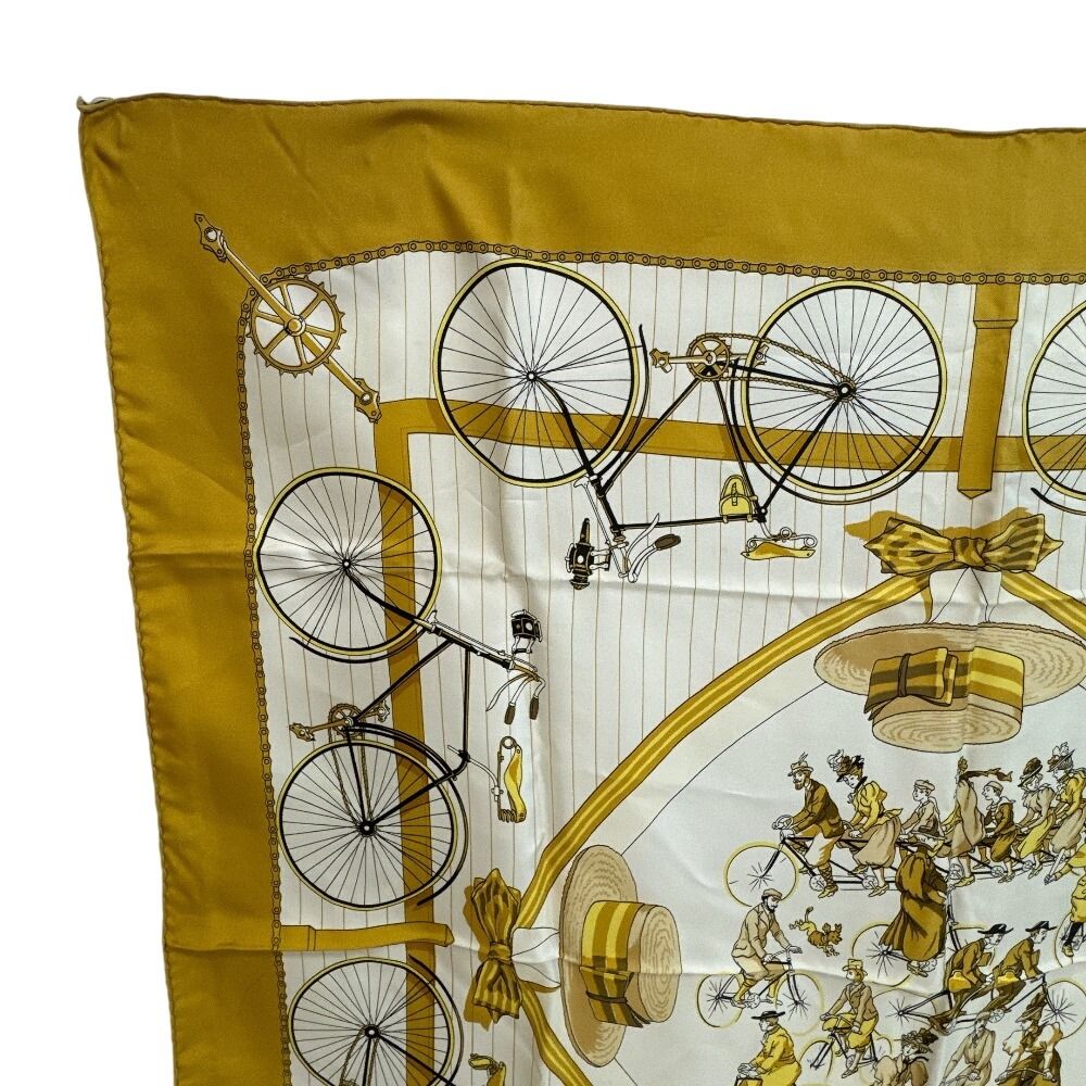 Hermes Carre 90 les Becanes Bicycle Scarf — view 3
