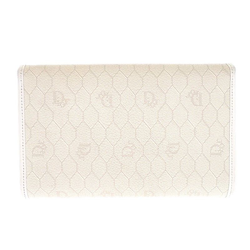 Dior Chain Shoulder Bag Leather White Honeycomb Pattern Vintage — view 7