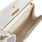 Dior Chain Shoulder Bag Leather White Honeycomb Pattern Vintage — view 9