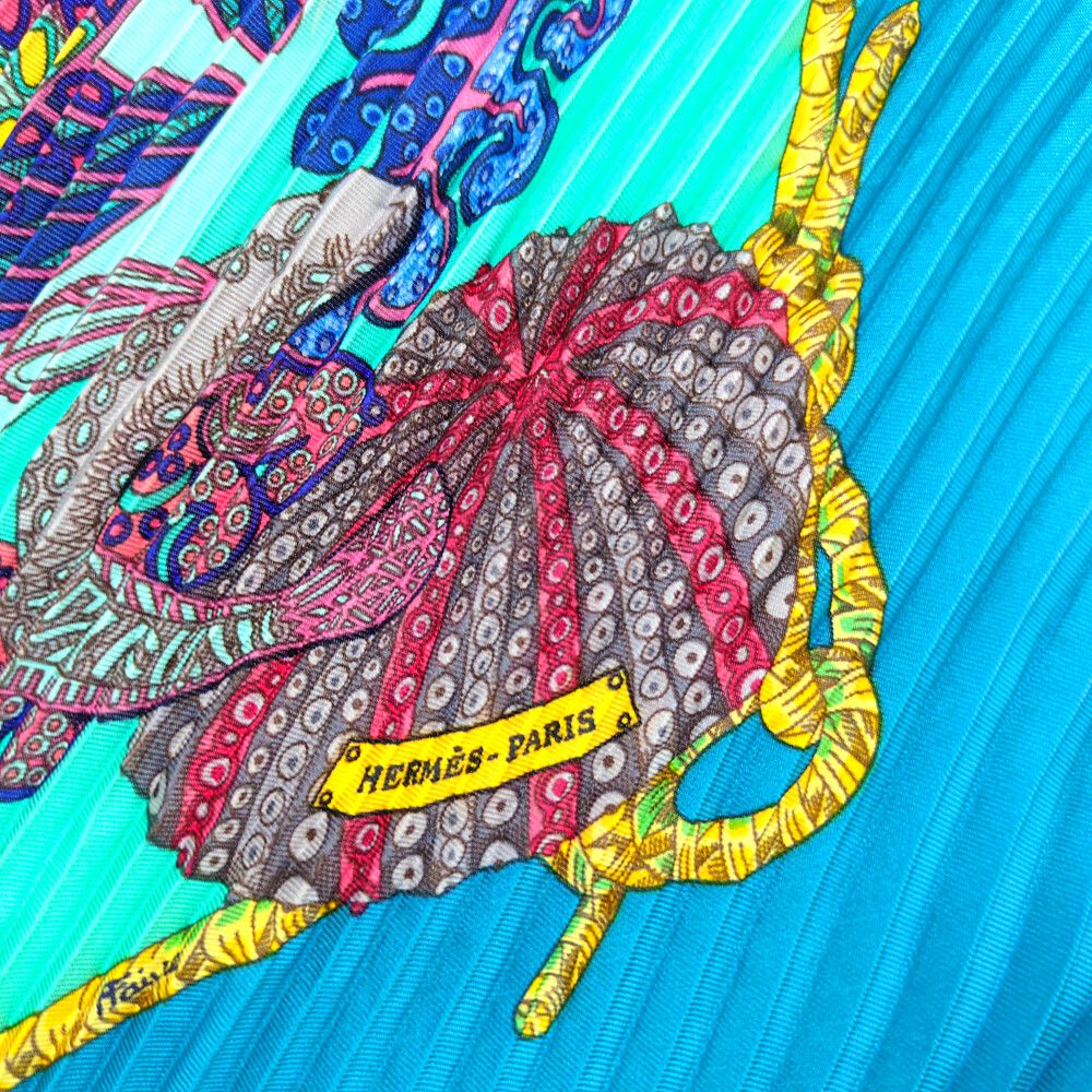 Hermes Silk Scarf Neckwear Blue — view 3