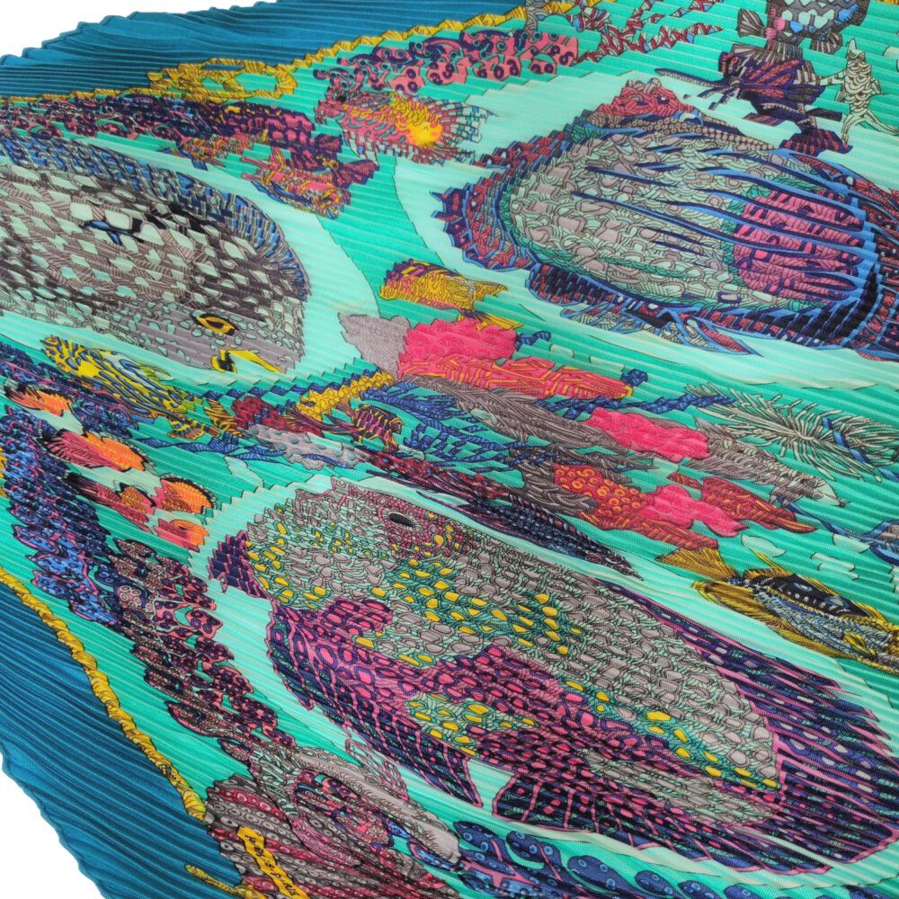 Hermes Silk Scarf Neckwear Blue — view 2