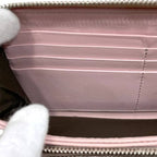 Dior Zip Around Wallet Orange Beige Lady Cannage Patent Enamel — view 7