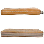 Dior Zip Around Wallet Orange Beige Lady Cannage Patent Enamel — view 2