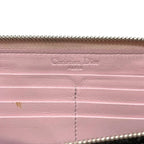 Dior Zip Around Wallet Orange Beige Lady Cannage Patent Enamel — view 5