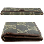 Celine Bifold Wallet Blue Brown Macadam Denim Leather 16 — view 2