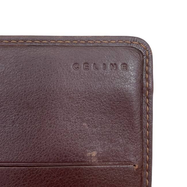 Celine Bifold Wallet Blue Brown Macadam Denim Leather 16 — view 8