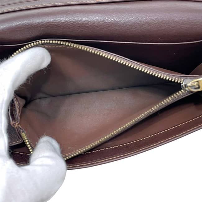 Celine Bifold Wallet Blue Brown Macadam Denim Leather 16 — view 4