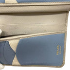 Prada Bifold Wallet Beige L-shaped Zipper Saffiano Leather — view 6