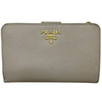 Prada Bifold Wallet Beige L-shaped Zipper Saffiano Leather — view 9