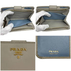 Prada Bifold Wallet Beige L-shaped Zipper Saffiano Leather — view 3
