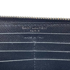 Saint Laurent Zip Around Wallet Black Monogram YSL Gray Leather Paris — view 6