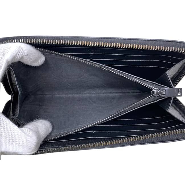 Saint Laurent Zip Around Wallet Black Monogram YSL Gray Leather Paris — view 5