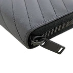 Saint Laurent Zip Around Wallet Black Monogram YSL Gray Leather Paris — view 8
