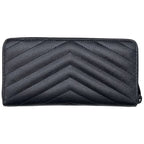 Saint Laurent Zip Around Wallet Black Monogram YSL Gray Leather Paris — view 3