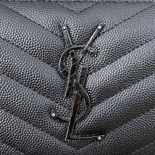 Saint Laurent Zip Around Wallet Black Monogram YSL Gray Leather Paris — view 7