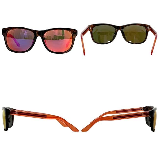 Gucci Sunglasses Mirror Orange Sherry Interlocking Lens Acetate Eyewear — view 2