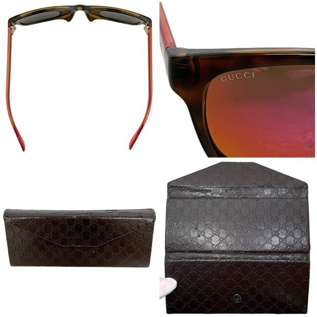 Gucci Sunglasses Mirror Orange Sherry Interlocking Lens Acetate Eyewear — view 3