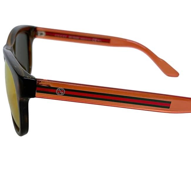Gucci Sunglasses Mirror Orange Sherry Interlocking Lens Acetate Eyewear — view 7