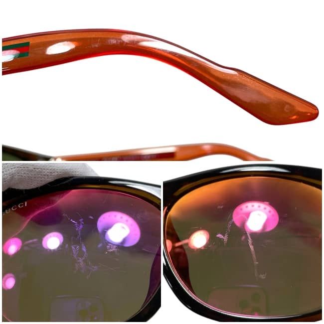 Gucci Sunglasses Mirror Orange Sherry Interlocking Lens Acetate Eyewear — view 5