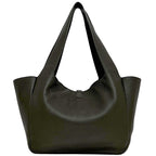 Saint Laurent Tote Suncassette le 5 a 7 Bea Khaki Green YSL Leather Paris — view 3