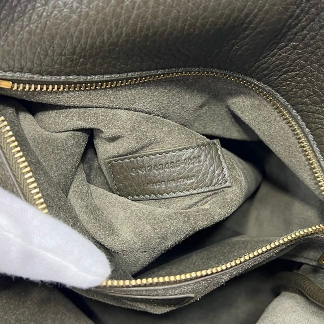 Saint Laurent Tote Suncassette le 5 a 7 Bea Khaki Green YSL Leather Paris — view 6