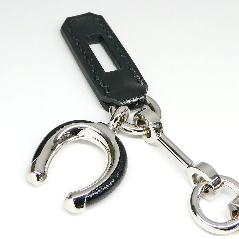 Hermes Bijou Sac Bag Charm Metal Leather Black Noir Granny — view 2