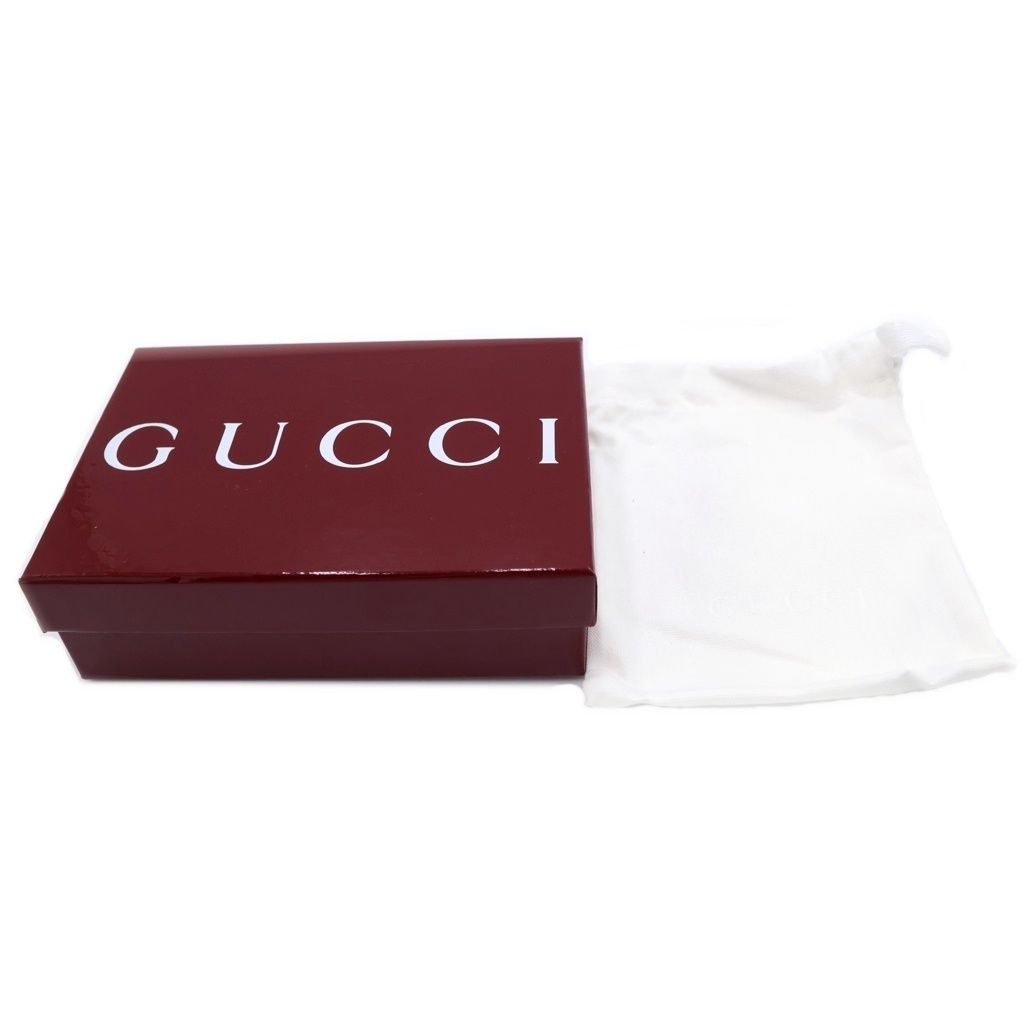 Gucci Double Bicolor Mini Wallet Compact Beige Orange Leather Gold — view 8