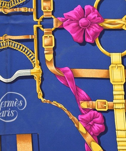 Hermes Bandana Scarf Navy — view 7