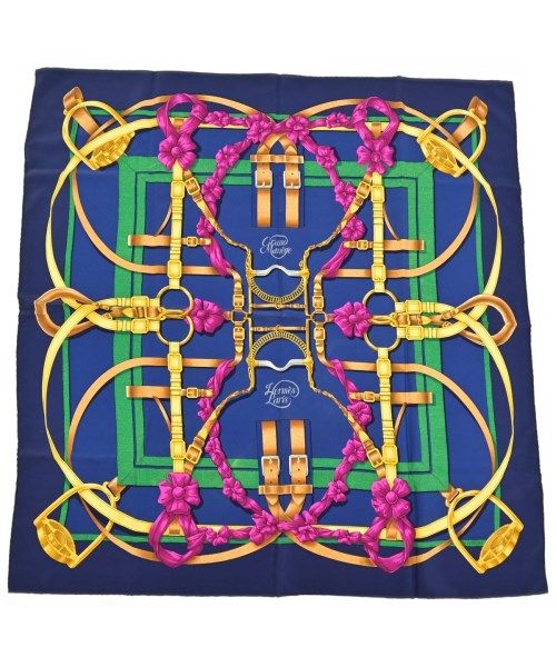 Hermes Bandana Scarf Navy