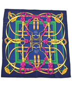 Hermes Bandana Scarf Navy