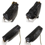 Chanel Quilted Chain Shoulder Bag Tassel Charm Fringe Black Lambskin — view 7