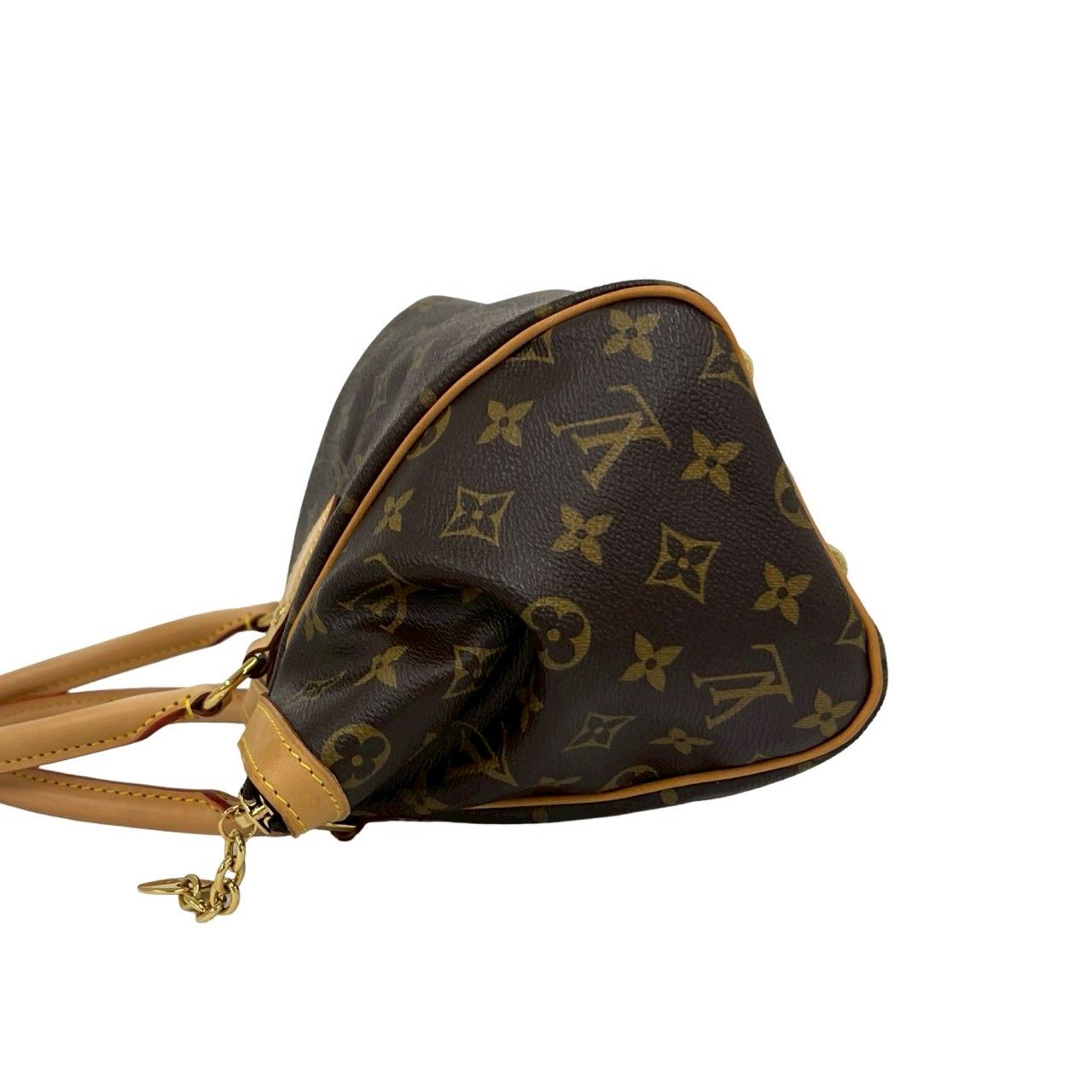 Louis Vuitton Tivoli PM Monogram Leather Boston Bag Tote Brown — view 5